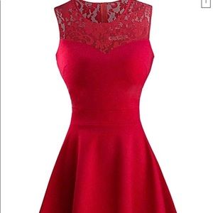 Beautiful Red lace top dress/ New with tags